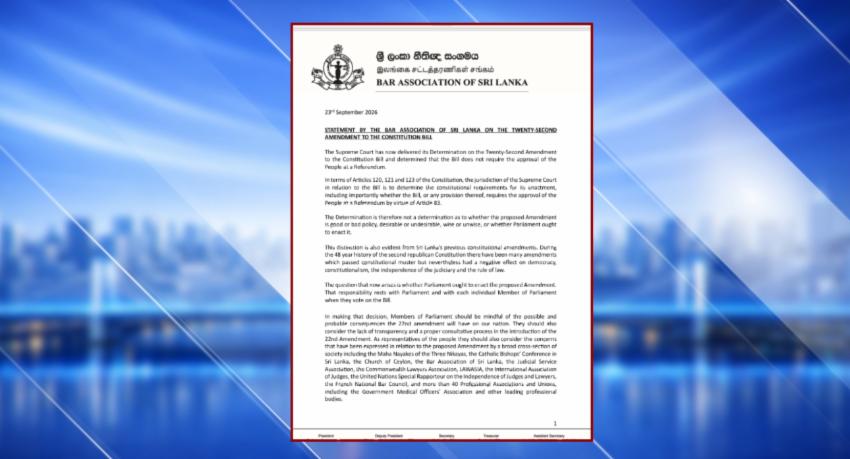 BASL Calls For MPs To Vote Freely On 22A